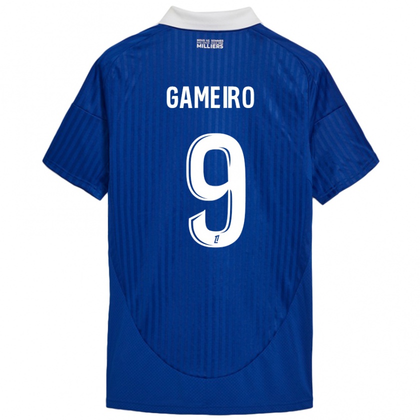 Kandiny Niño Camiseta Kévin Gameiro #9 Azul Blanco 1ª Equipación 2024/25 La Camisa Chile