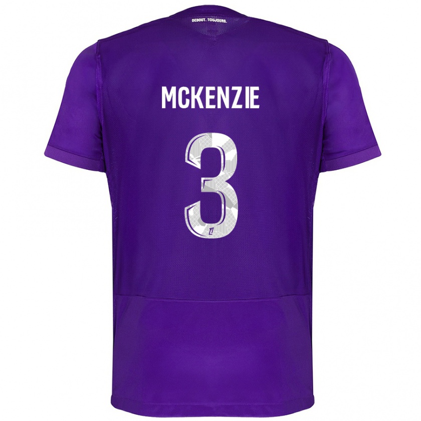 Kandiny Niño Camiseta Mark Mckenzie #3 Morado Blanco 1ª Equipación 2024/25 La Camisa Chile