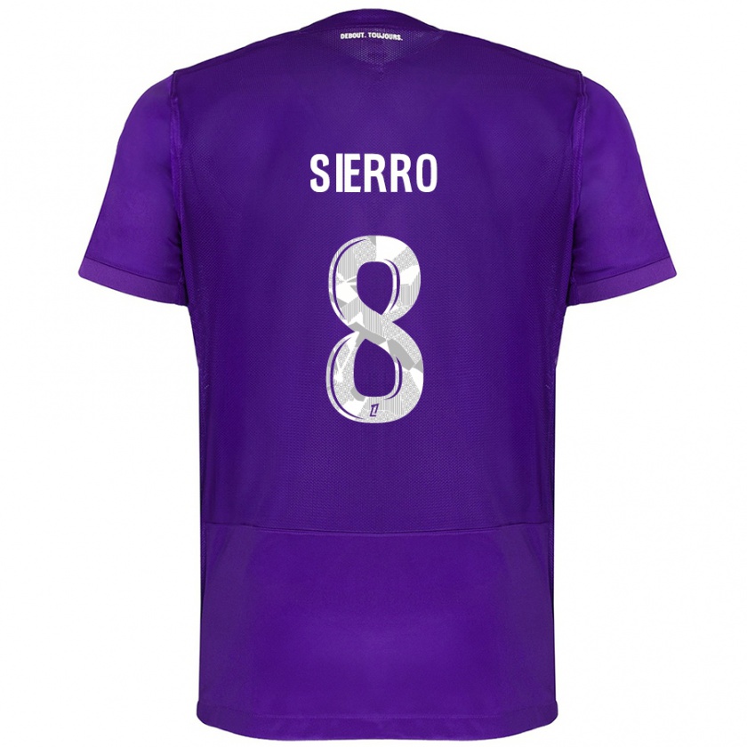 Kandiny Niño Camiseta Vincent Sierro #8 Morado Blanco 1ª Equipación 2024/25 La Camisa Chile