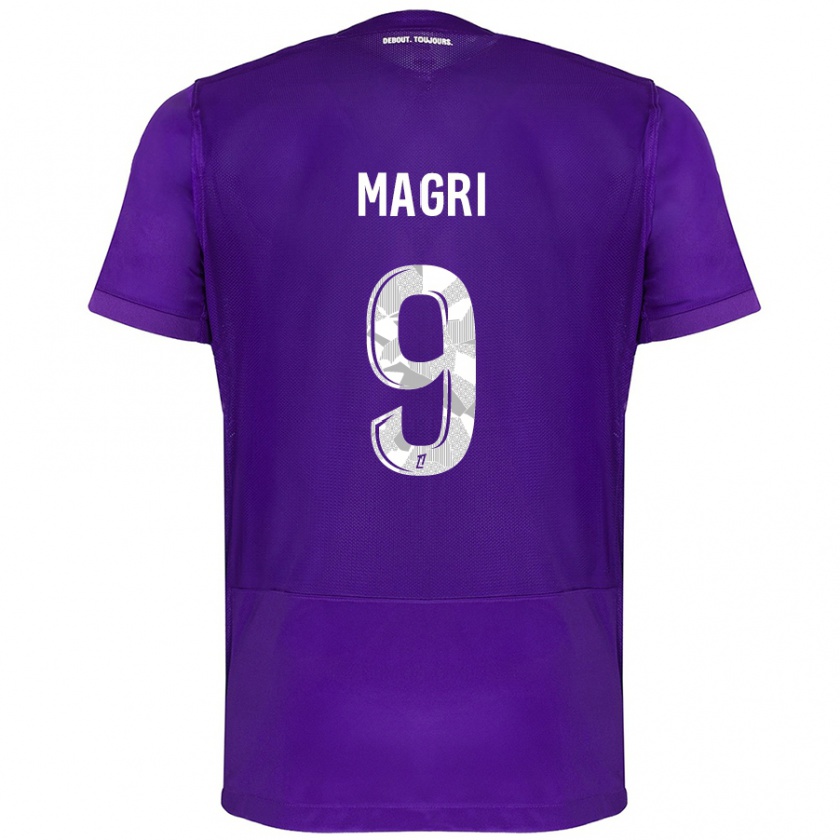 Kandiny Niño Camiseta Frank Magri #9 Morado Blanco 1ª Equipación 2024/25 La Camisa Chile