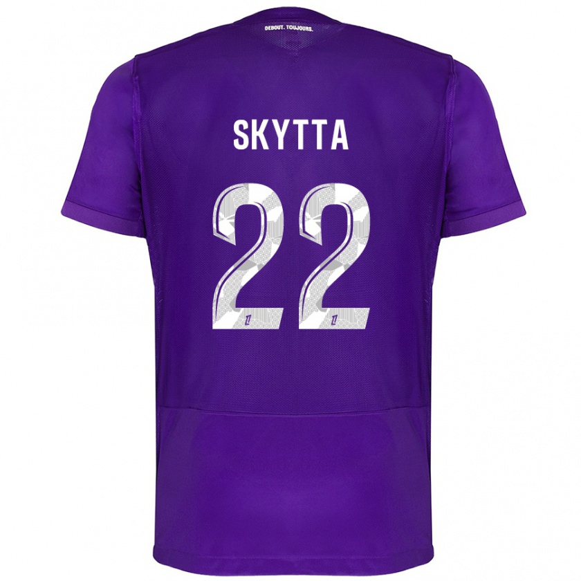 Kandiny Niño Camiseta Naatan Skyttä #22 Morado Blanco 1ª Equipación 2024/25 La Camisa Chile