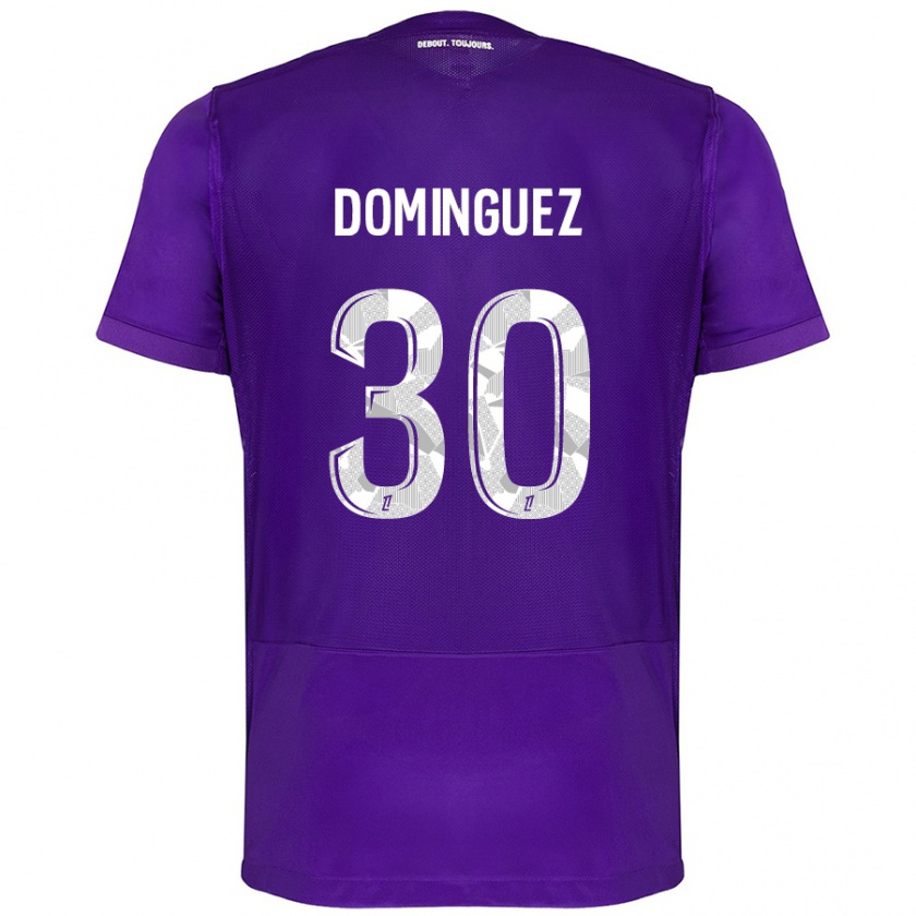 Kandiny Niño Camiseta Álex Domínguez #30 Morado Blanco 1ª Equipación 2024/25 La Camisa Chile