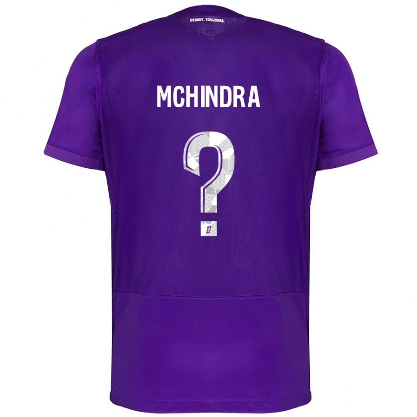 Kandiny Niño Camiseta Naime Said Mchindra #0 Morado Blanco 1ª Equipación 2024/25 La Camisa Chile