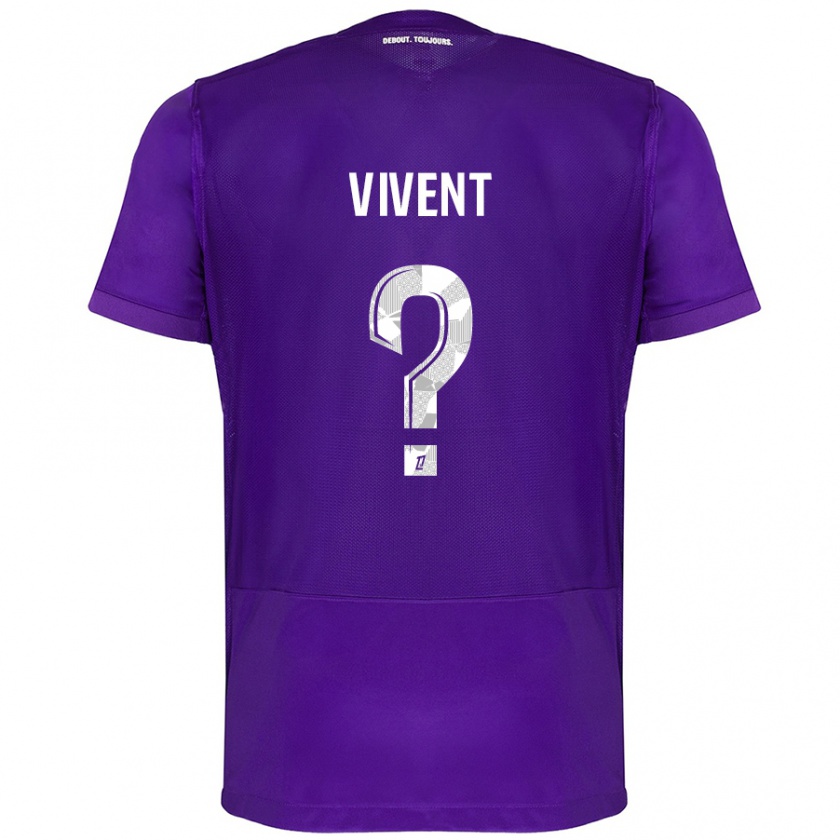 Kandiny Niño Camiseta Sacha Vivent #0 Morado Blanco 1ª Equipación 2024/25 La Camisa Chile