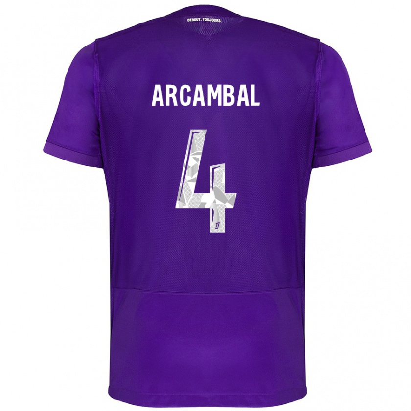 Kandiny Niño Camiseta Anais Arcambal #4 Morado Blanco 1ª Equipación 2024/25 La Camisa Chile