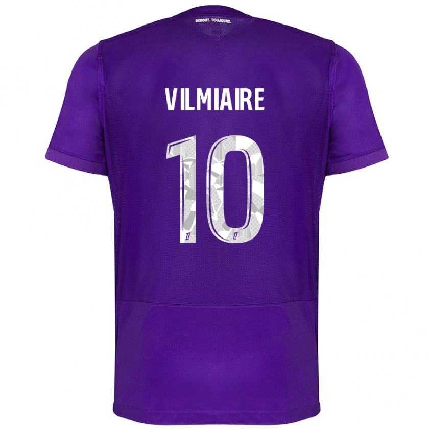 Kandiny Niño Camiseta Kelly Vilmiaire #10 Morado Blanco 1ª Equipación 2024/25 La Camisa Chile