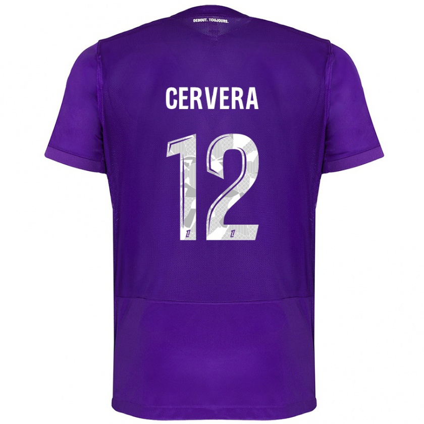 Kandiny Niño Camiseta Laurianne Cervera #12 Morado Blanco 1ª Equipación 2024/25 La Camisa Chile