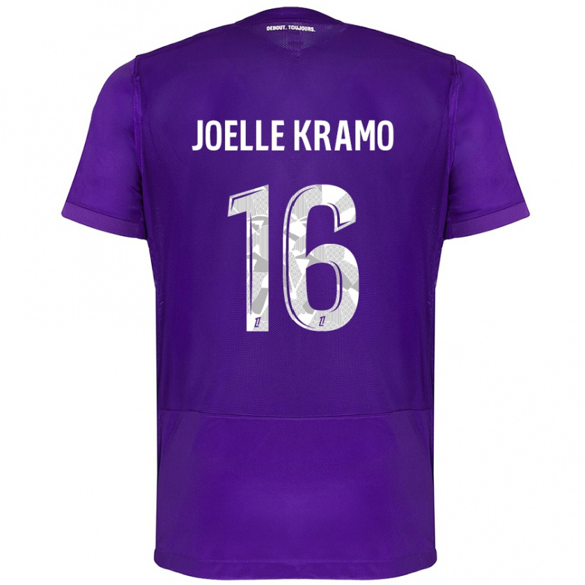 Kandiny Niño Camiseta Marie Joelle Kramo #16 Morado Blanco 1ª Equipación 2024/25 La Camisa Chile