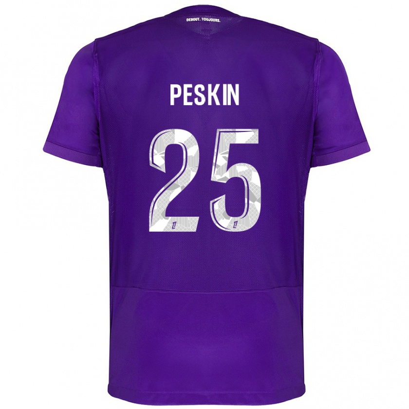 Kandiny Niño Camiseta Kelso Peskin #25 Morado Blanco 1ª Equipación 2024/25 La Camisa Chile