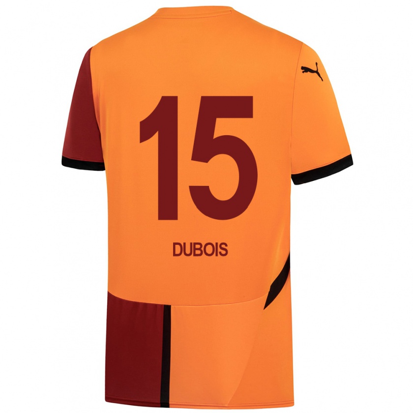 Kandiny Niño Camiseta Léo Dubois #15 Amarillo Rojo 1ª Equipación 2024/25 La Camisa Chile