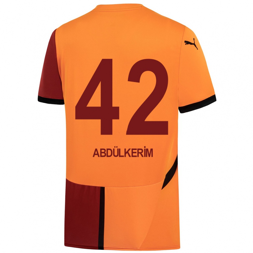 Kandiny Niño Camiseta Abdülkerim Bardakcı #42 Amarillo Rojo 1ª Equipación 2024/25 La Camisa Chile