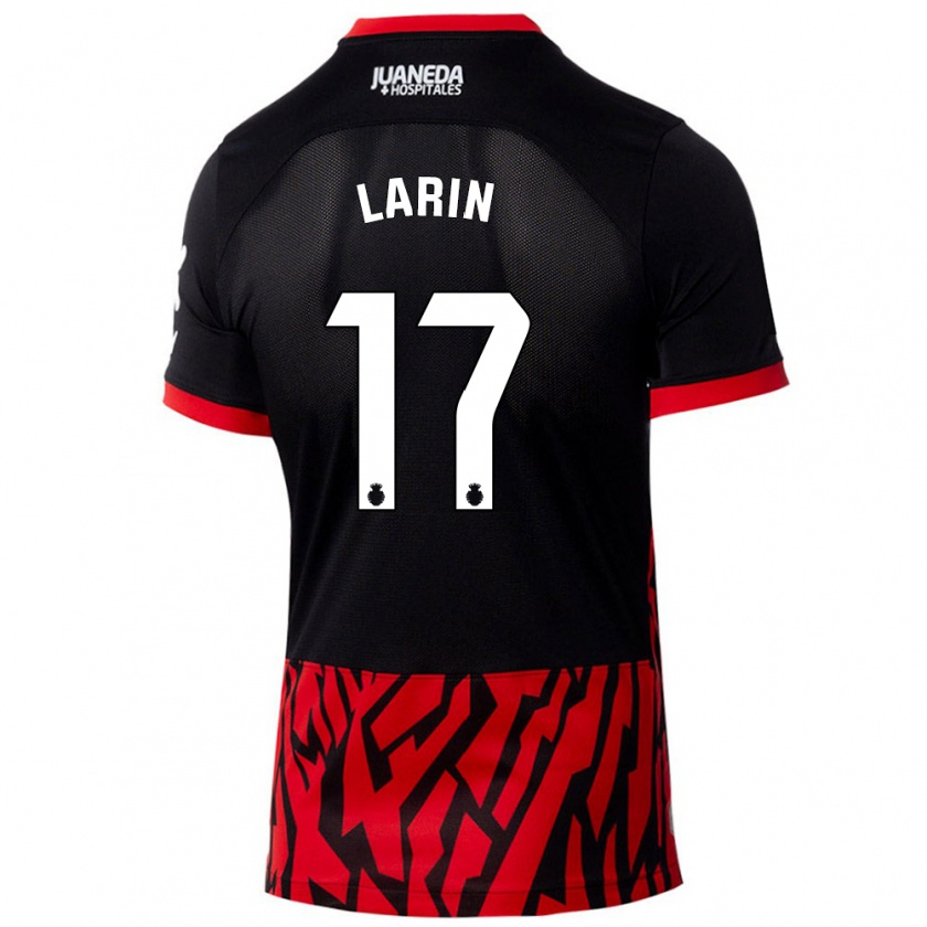 Kandiny Niño Camiseta Cyle Larin #17 Negro Rojo 1ª Equipación 2024/25 La Camisa Chile