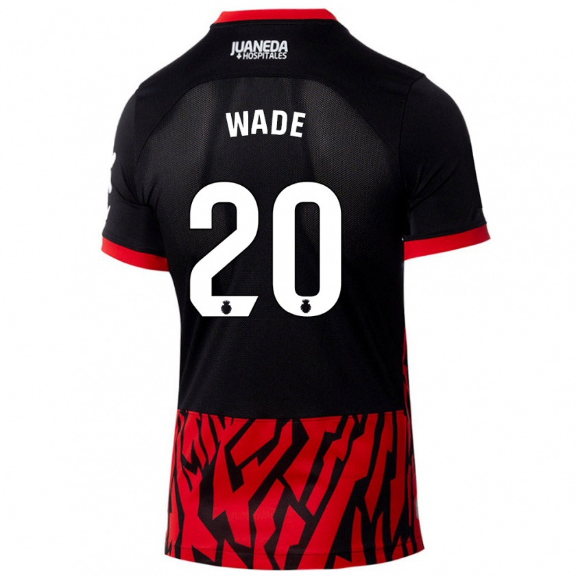 Kandiny Niño Camiseta Sebas Wade #20 Negro Rojo 1ª Equipación 2024/25 La Camisa Chile