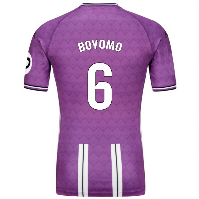 Kandiny Niño Camiseta Enzo Boyomo #6 Púrpura Blanco 1ª Equipación 2024/25 La Camisa Chile