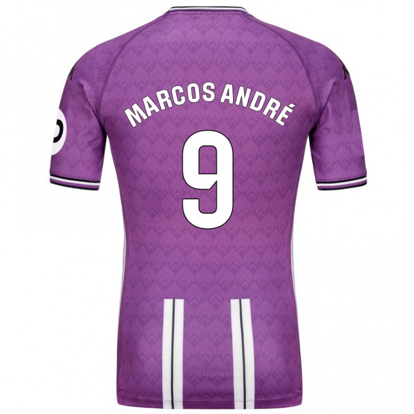 Kandiny Niño Camiseta Marcos André #9 Púrpura Blanco 1ª Equipación 2024/25 La Camisa Chile