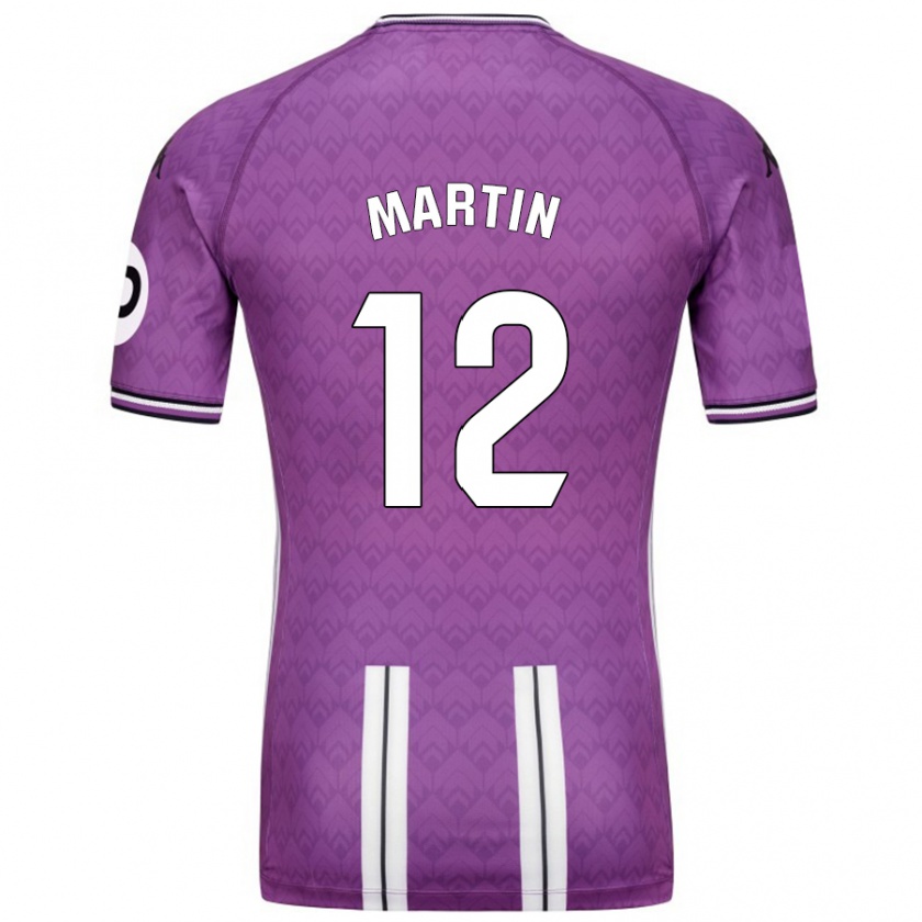 Kandiny Niño Camiseta Mario Martín #12 Púrpura Blanco 1ª Equipación 2024/25 La Camisa Chile