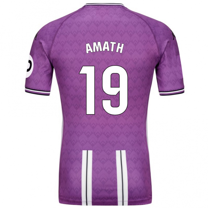 Kandiny Niño Camiseta Amath Ndiaye #19 Púrpura Blanco 1ª Equipación 2024/25 La Camisa Chile