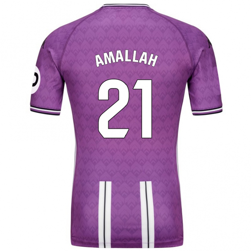 Kandiny Niño Camiseta Selim Amallah #21 Púrpura Blanco 1ª Equipación 2024/25 La Camisa Chile