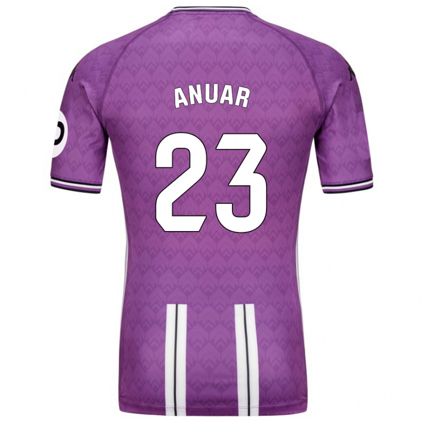 Kandiny Niño Camiseta Anuar #23 Púrpura Blanco 1ª Equipación 2024/25 La Camisa Chile