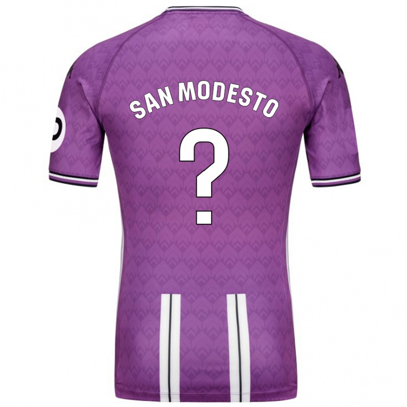 Kandiny Niño Camiseta Hugo San Modesto #0 Púrpura Blanco 1ª Equipación 2024/25 La Camisa Chile