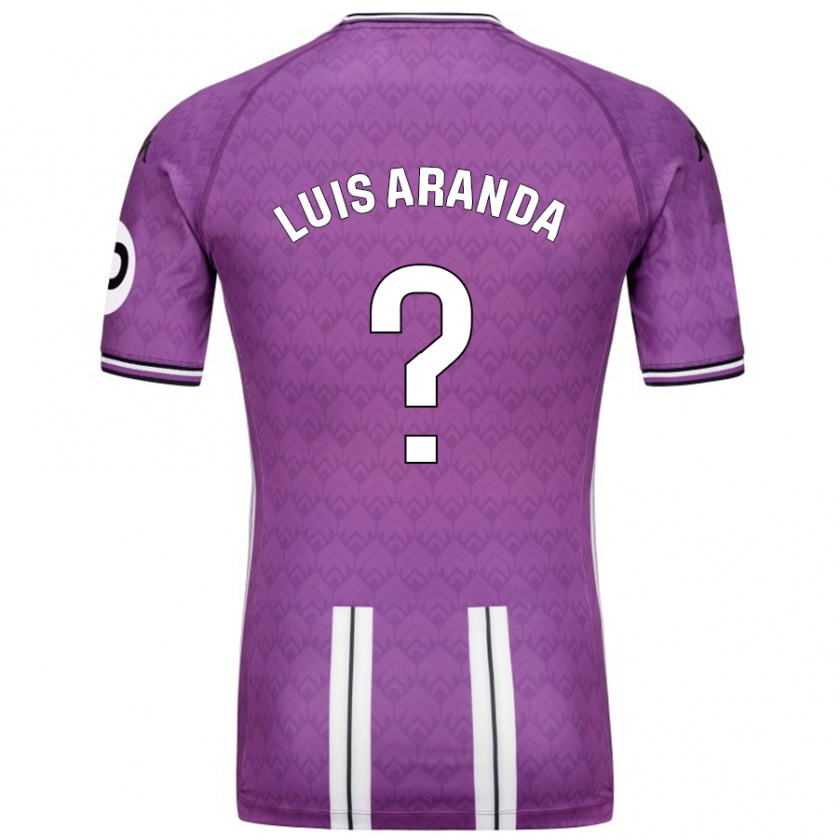 Kandiny Niño Camiseta José Luis Aranda #0 Púrpura Blanco 1ª Equipación 2024/25 La Camisa Chile