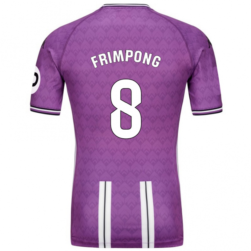 Kandiny Niño Camiseta Eugene Frimpong #8 Púrpura Blanco 1ª Equipación 2024/25 La Camisa Chile