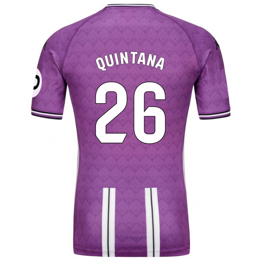 Kandiny Niño Camiseta Alberto Quintana #26 Púrpura Blanco 1ª Equipación 2024/25 La Camisa Chile