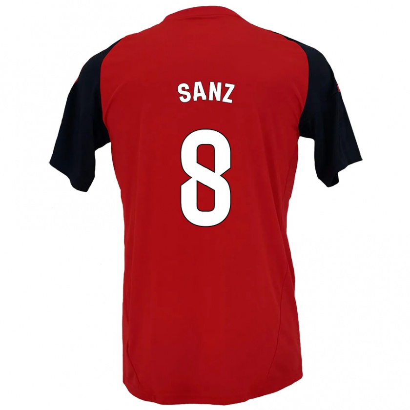 Kandiny Niño Camiseta Álvaro Sanz #8 Rojo Negro 1ª Equipación 2024/25 La Camisa Chile