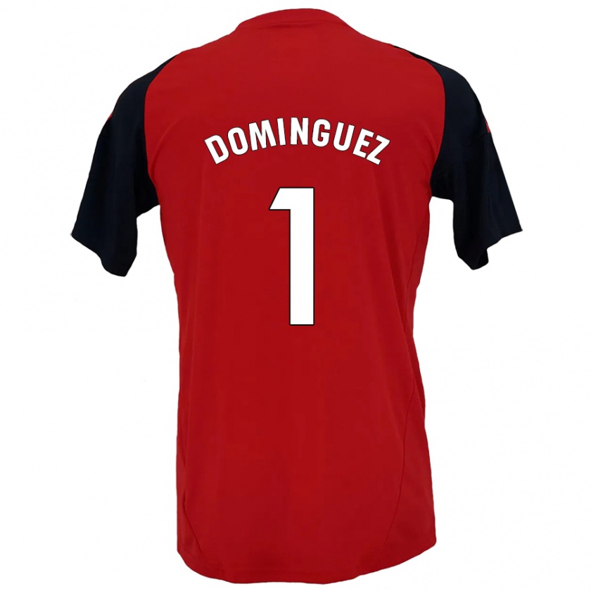 Kandiny Niño Camiseta Iago Domínguez #1 Rojo Negro 1ª Equipación 2024/25 La Camisa Chile