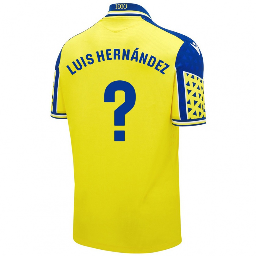 Kandiny Niño Camiseta Luis Hernández #0 Amarillo Azul 1ª Equipación 2024/25 La Camisa Chile