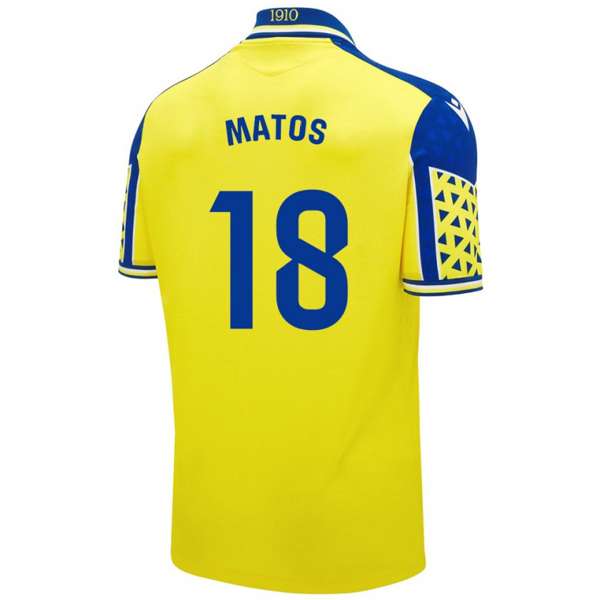 Kandiny Niño Camiseta José Matos #18 Amarillo Azul 1ª Equipación 2024/25 La Camisa Chile