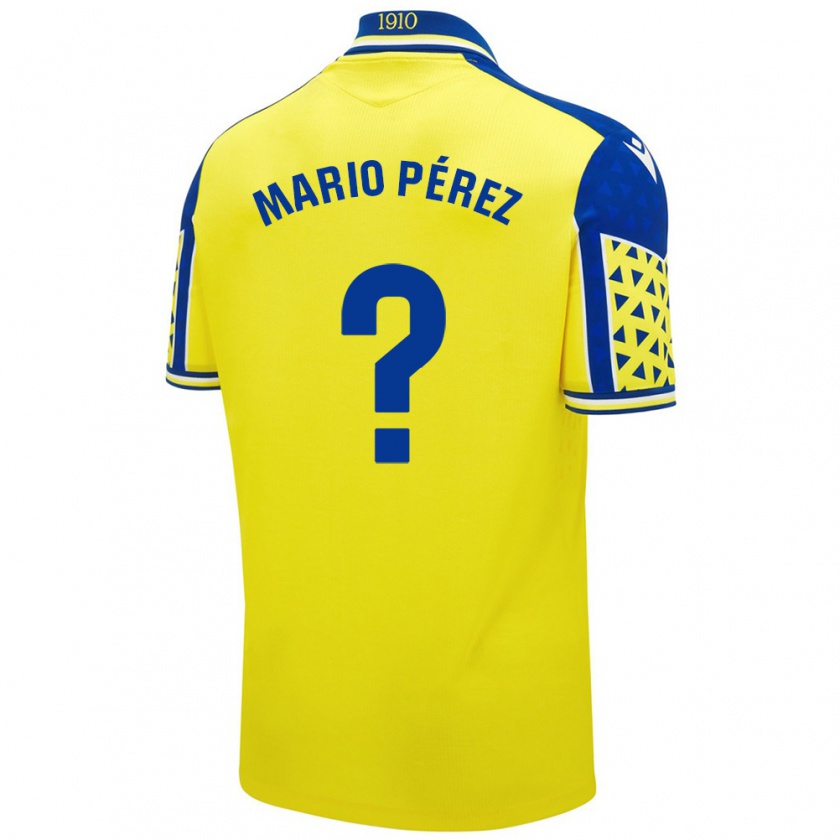 Kandiny Niño Camiseta Mario Pérez #0 Amarillo Azul 1ª Equipación 2024/25 La Camisa Chile