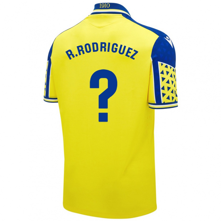 Kandiny Niño Camiseta Ramón Rodríguez #0 Amarillo Azul 1ª Equipación 2024/25 La Camisa Chile