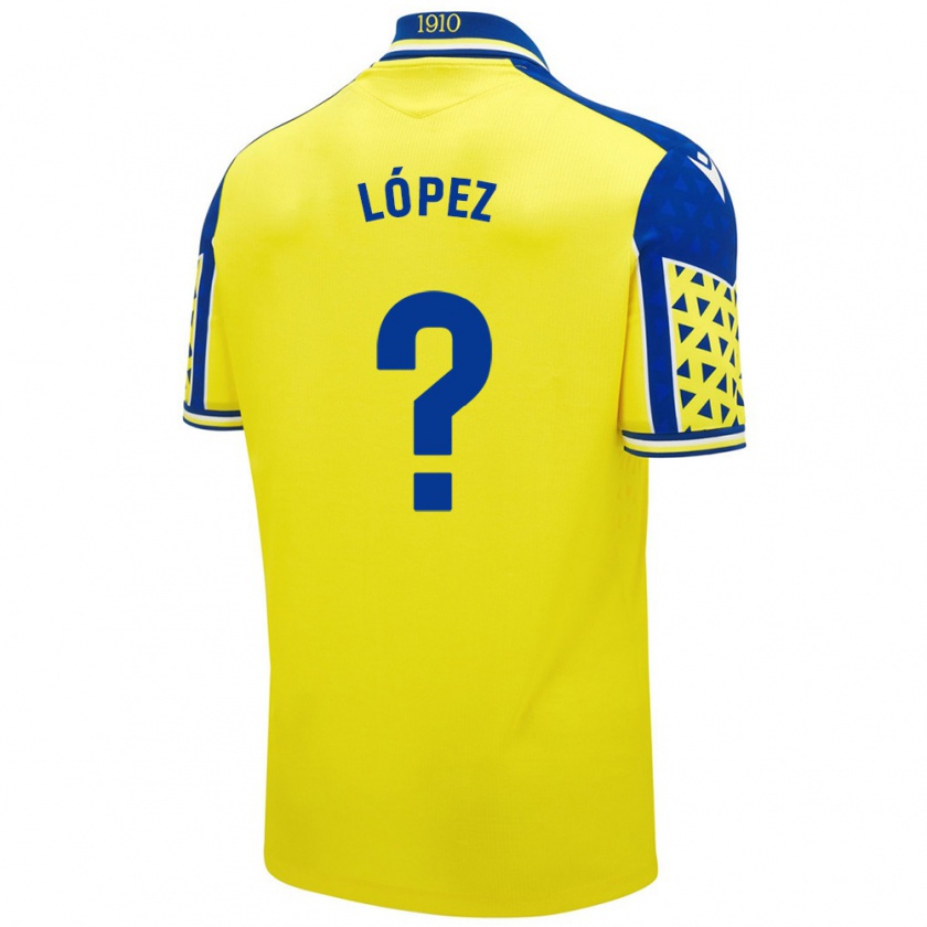 Kandiny Niño Camiseta Raúl López #0 Amarillo Azul 1ª Equipación 2024/25 La Camisa Chile