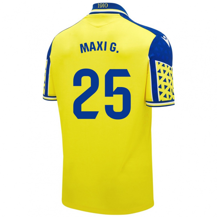 Kandiny Niño Camiseta Maxi Gómez #25 Amarillo Azul 1ª Equipación 2024/25 La Camisa Chile