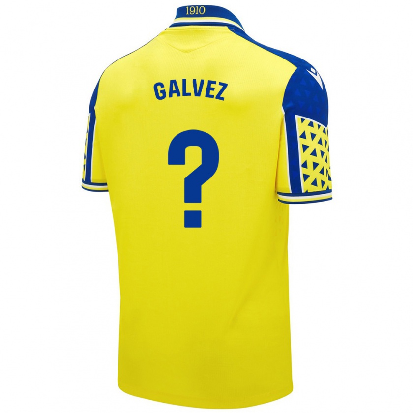 Kandiny Niño Camiseta Gonzalo Gálvez #0 Amarillo Azul 1ª Equipación 2024/25 La Camisa Chile