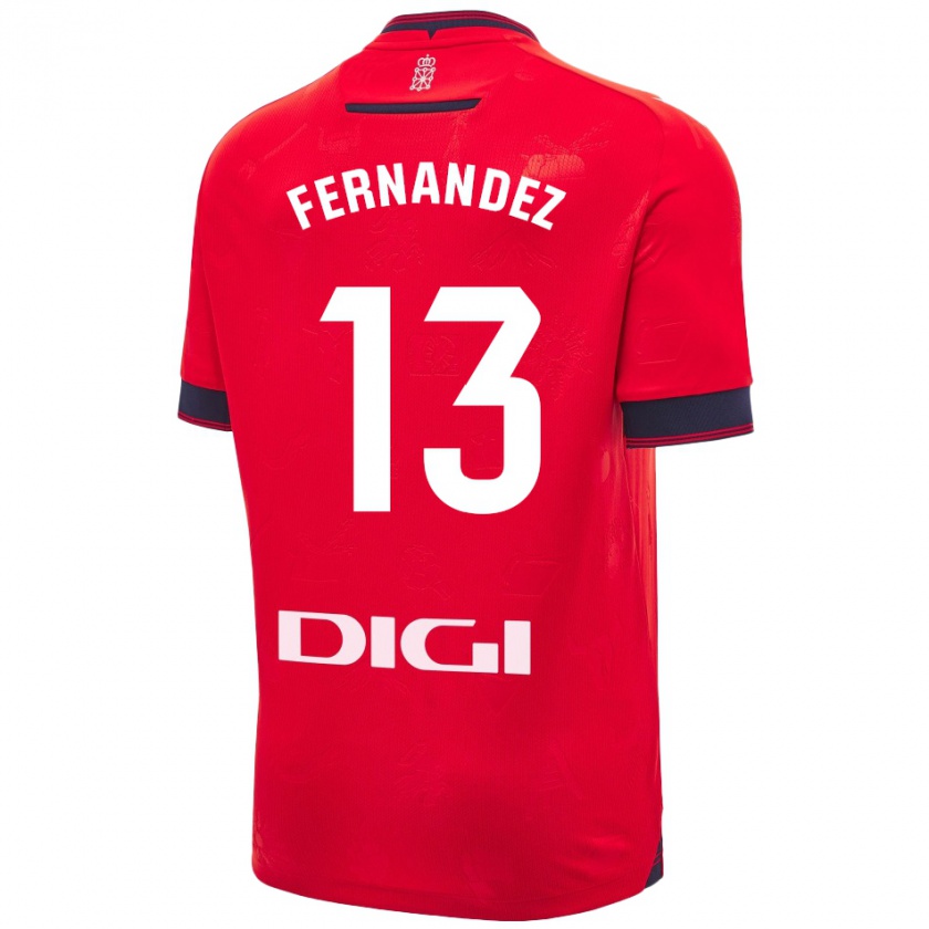 Kandiny Niño Camiseta Aitor Fernández #13 Rojo Blanco 1ª Equipación 2024/25 La Camisa Chile