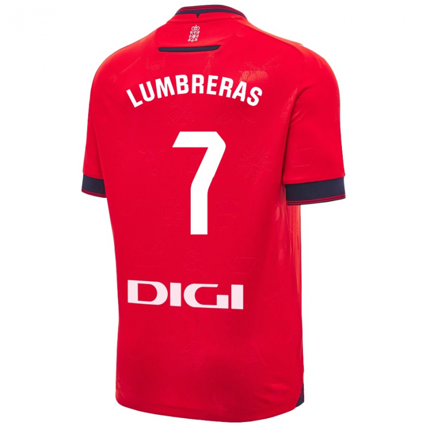 Kandiny Niño Camiseta Carlos Lumbreras #7 Rojo Blanco 1ª Equipación 2024/25 La Camisa Chile