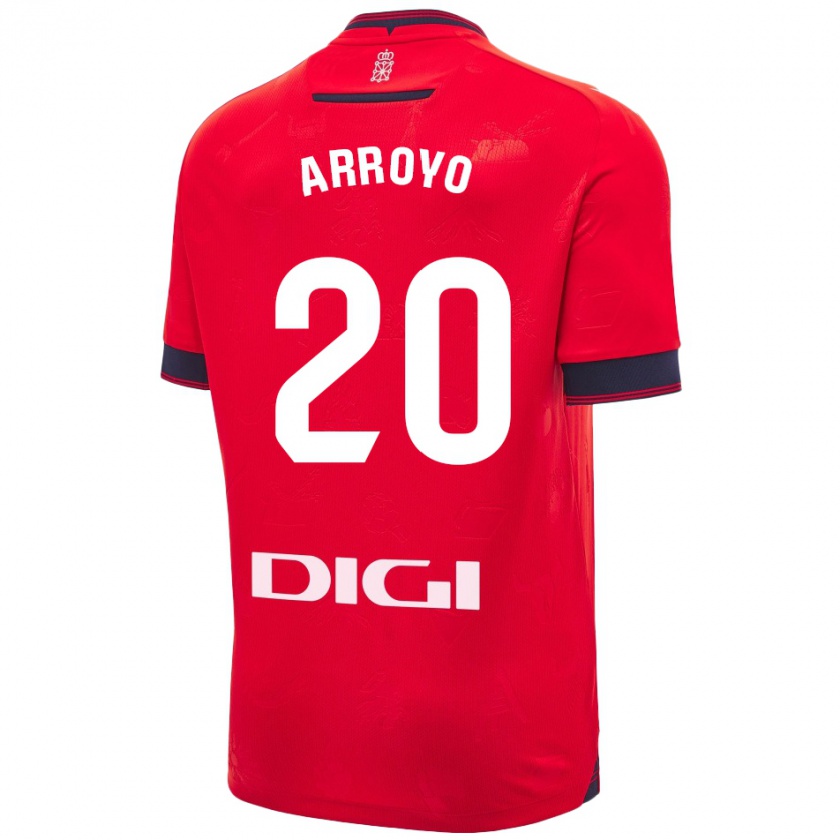 Kandiny Niño Camiseta Roberto Arroyo #20 Rojo Blanco 1ª Equipación 2024/25 La Camisa Chile