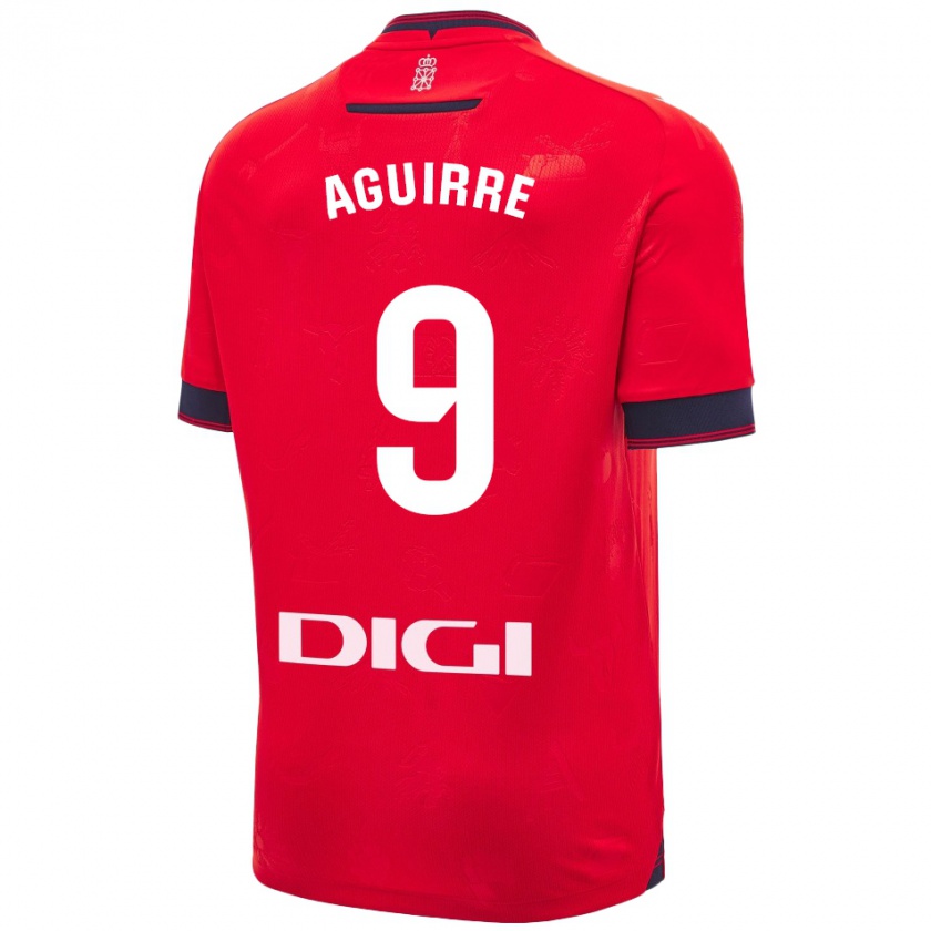 Kandiny Niño Camiseta Jorge Aguirre #9 Rojo Blanco 1ª Equipación 2024/25 La Camisa Chile