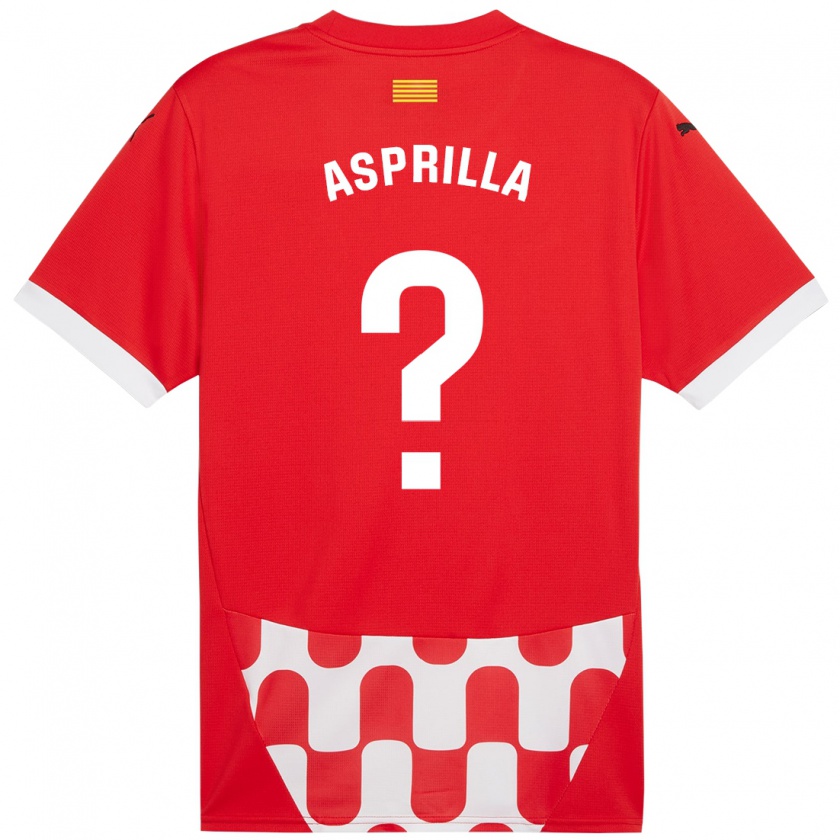 Kandiny Niño Camiseta Yáser Asprilla #0 Rojo Blanco 1ª Equipación 2024/25 La Camisa Chile