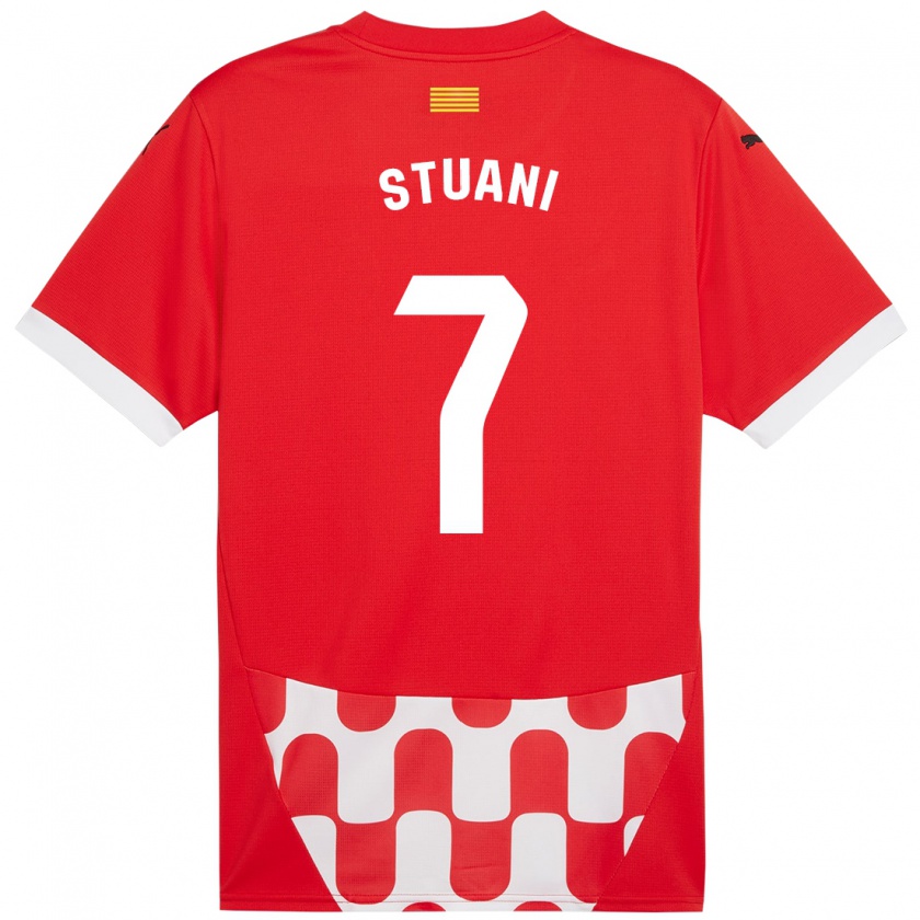 Kandiny Niño Camiseta Cristhian Stuani #7 Rojo Blanco 1ª Equipación 2024/25 La Camisa Chile