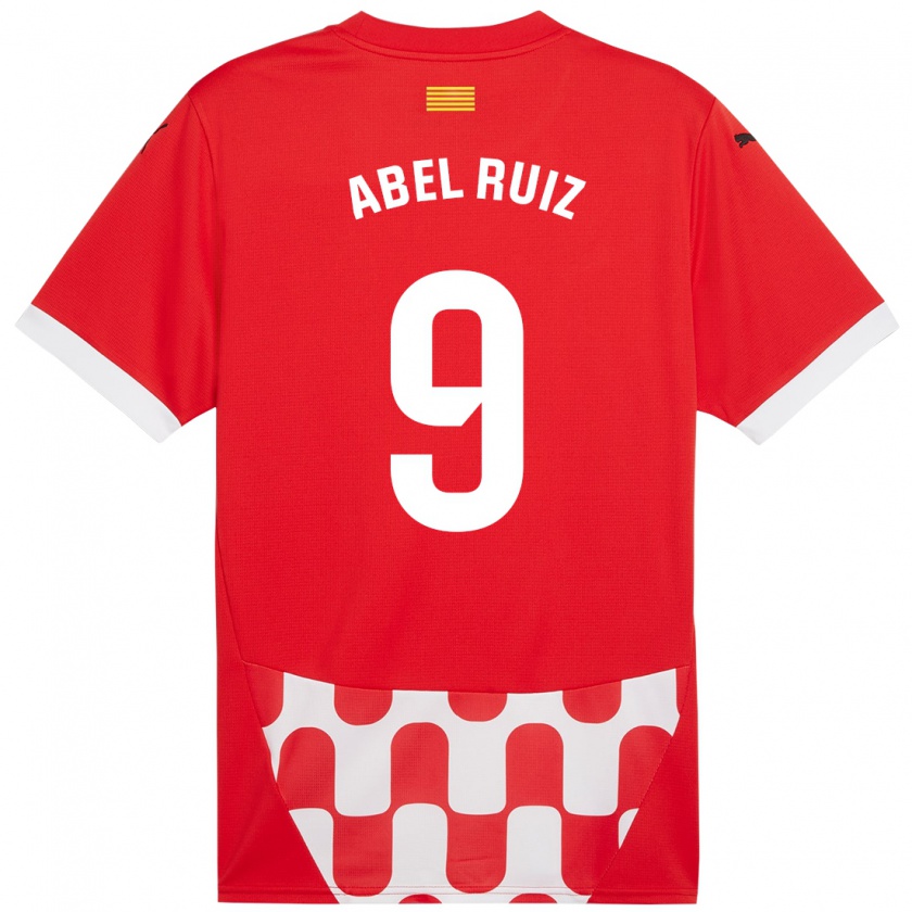 Kandiny Niño Camiseta Abel Ruiz #9 Rojo Blanco 1ª Equipación 2024/25 La Camisa Chile