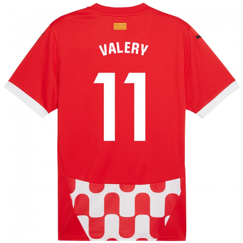 Kandiny Niño Camiseta Valery Fernández #11 Rojo Blanco 1ª Equipación 2024/25 La Camisa Chile