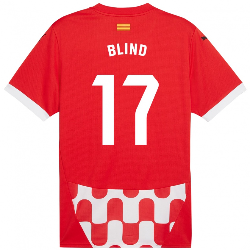 Kandiny Niño Camiseta Daley Blind #17 Rojo Blanco 1ª Equipación 2024/25 La Camisa Chile