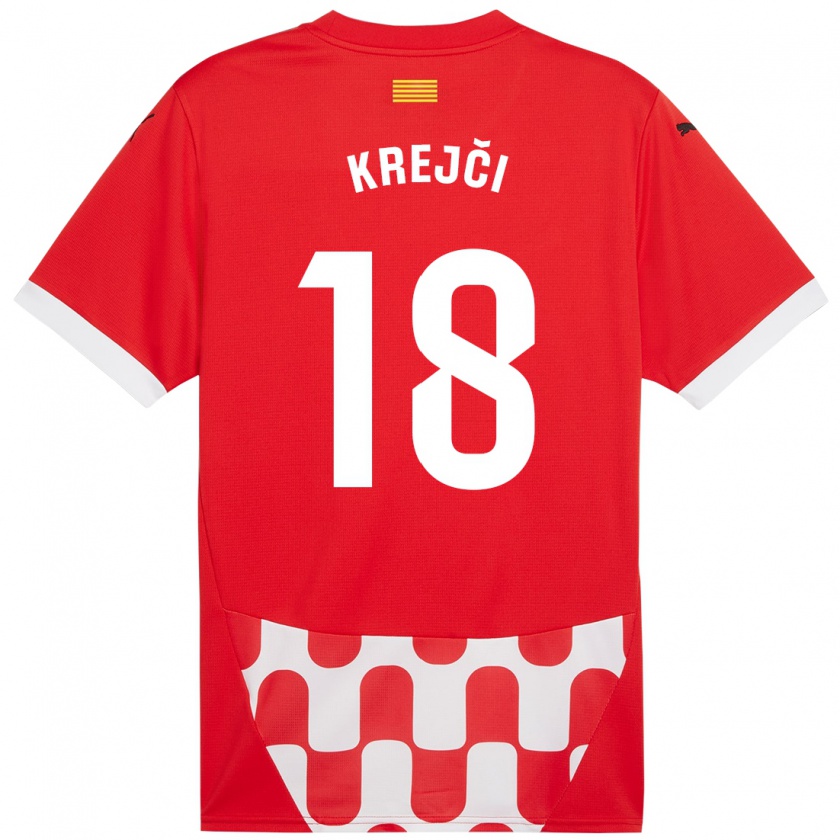 Kandiny Niño Camiseta Ladislav Krejci #18 Rojo Blanco 1ª Equipación 2024/25 La Camisa Chile