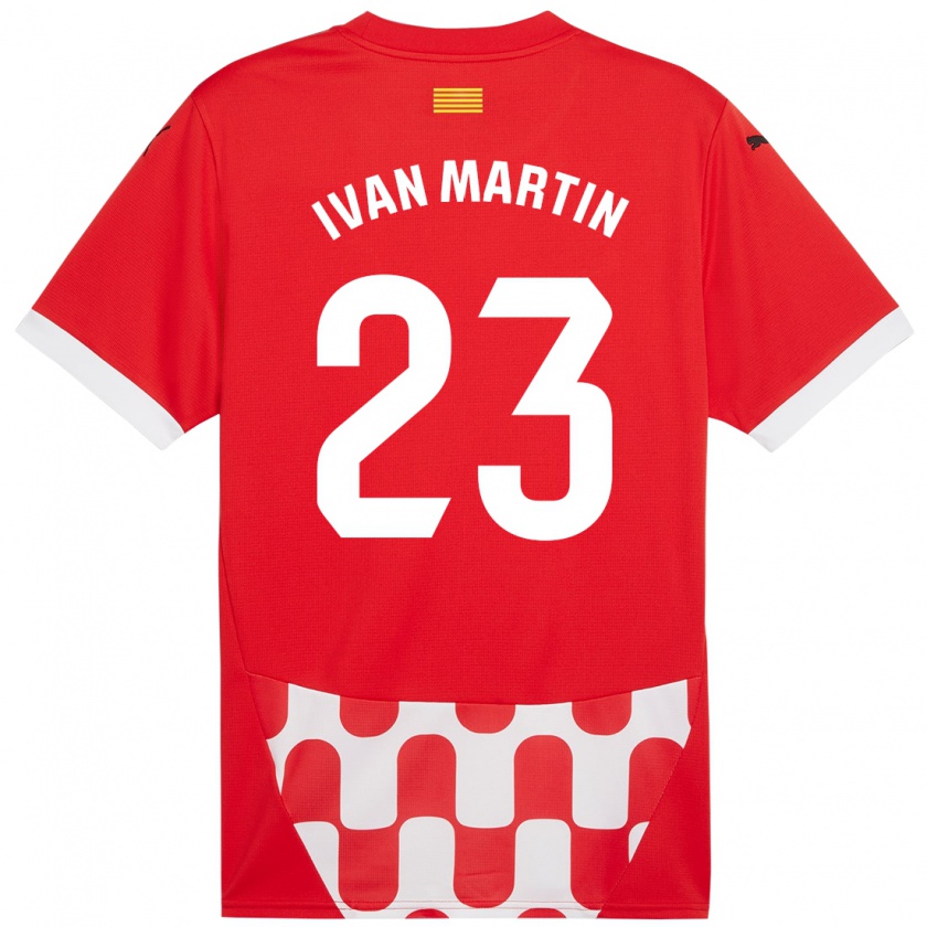 Kandiny Niño Camiseta Iván Martín #23 Rojo Blanco 1ª Equipación 2024/25 La Camisa Chile