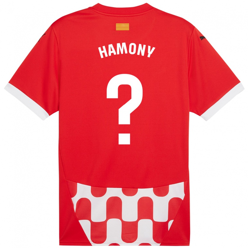 Kandiny Niño Camiseta Mohammed Hamony #0 Rojo Blanco 1ª Equipación 2024/25 La Camisa Chile