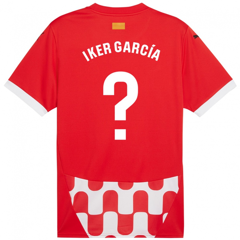 Kandiny Niño Camiseta Iker García #0 Rojo Blanco 1ª Equipación 2024/25 La Camisa Chile