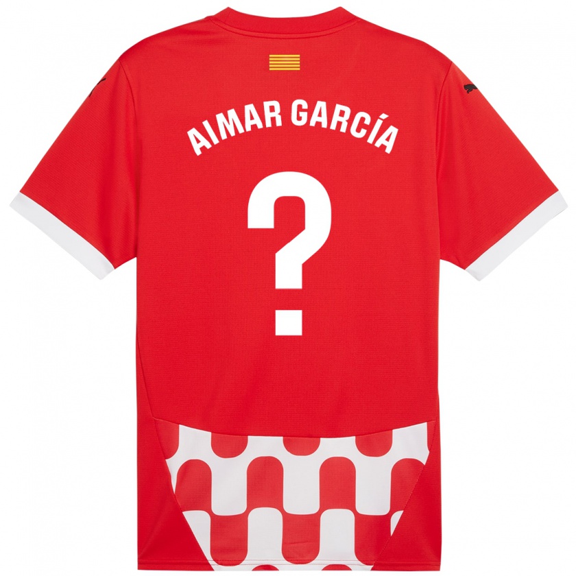 Kandiny Niño Camiseta Aimar García #0 Rojo Blanco 1ª Equipación 2024/25 La Camisa Chile